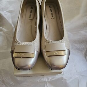 Anne Klein Women's Metallic Champagne Ballet Flats